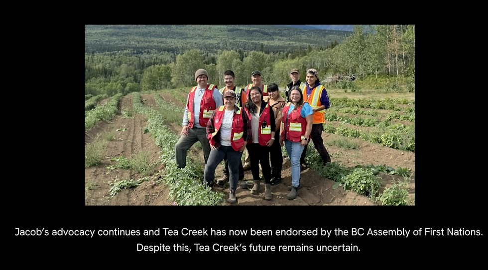 A closing moment from Tea Creek, highlighting both recognition and ongoing uncertainty.