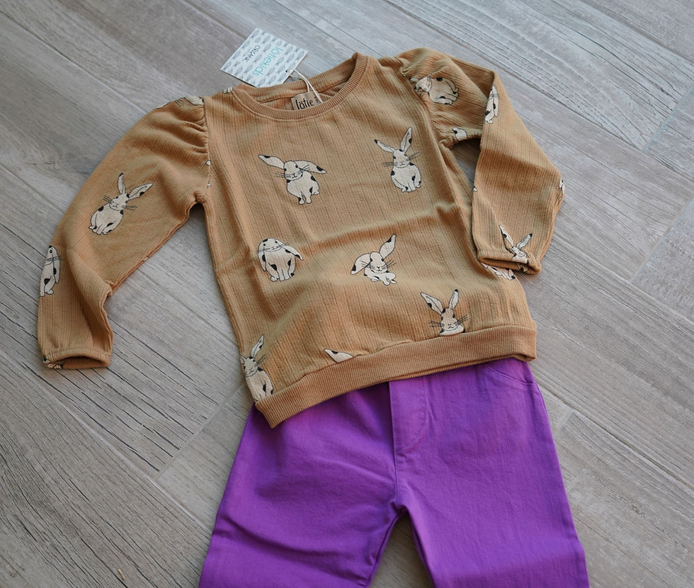 Thumbnail: Lötiekids Twill Broek  - Violet