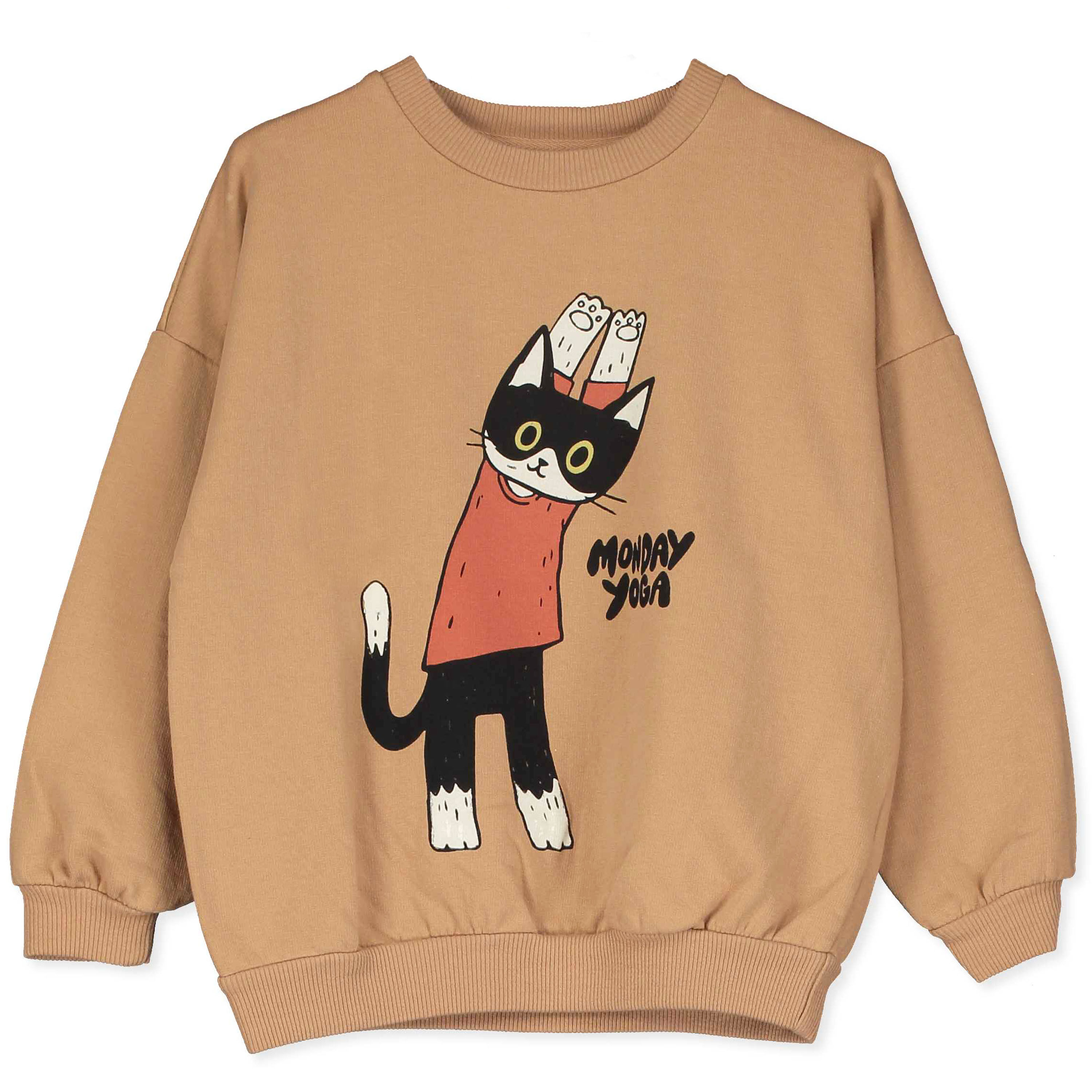 Lötiekids Sweatshirt YOGI CAT - Toasted