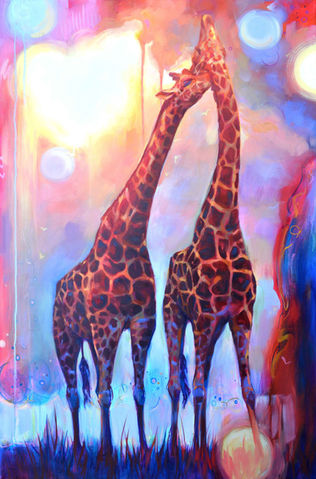 Dreamy giraffe art.