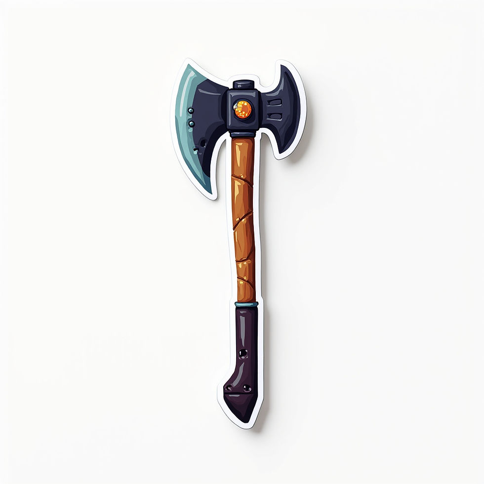 Retro Game Axe Sticker