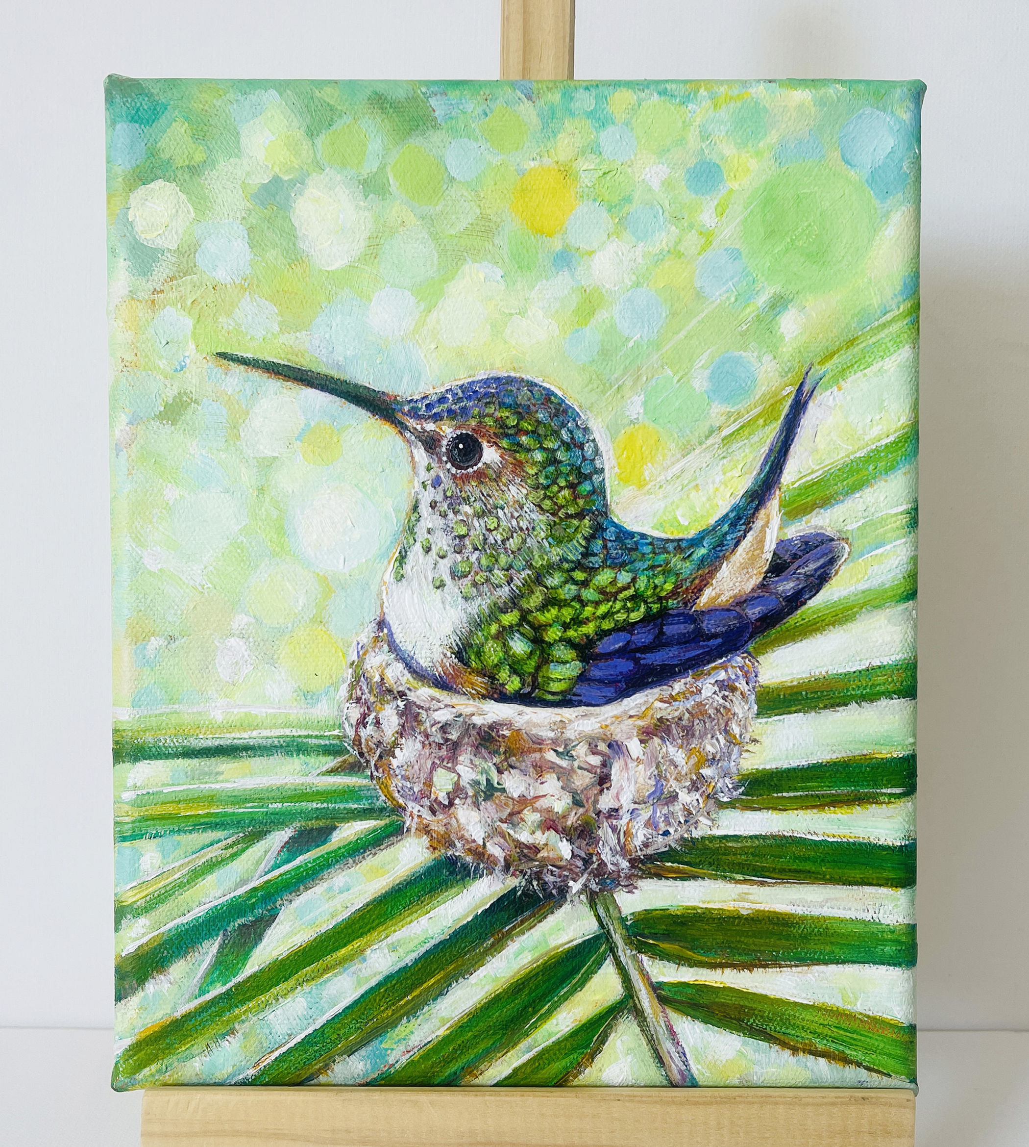 Lady Hummingbird - Acrylic on Canvas 8x10