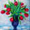 Thumbnail: Tulips in Jar - Acrylic on Canvas 16x20