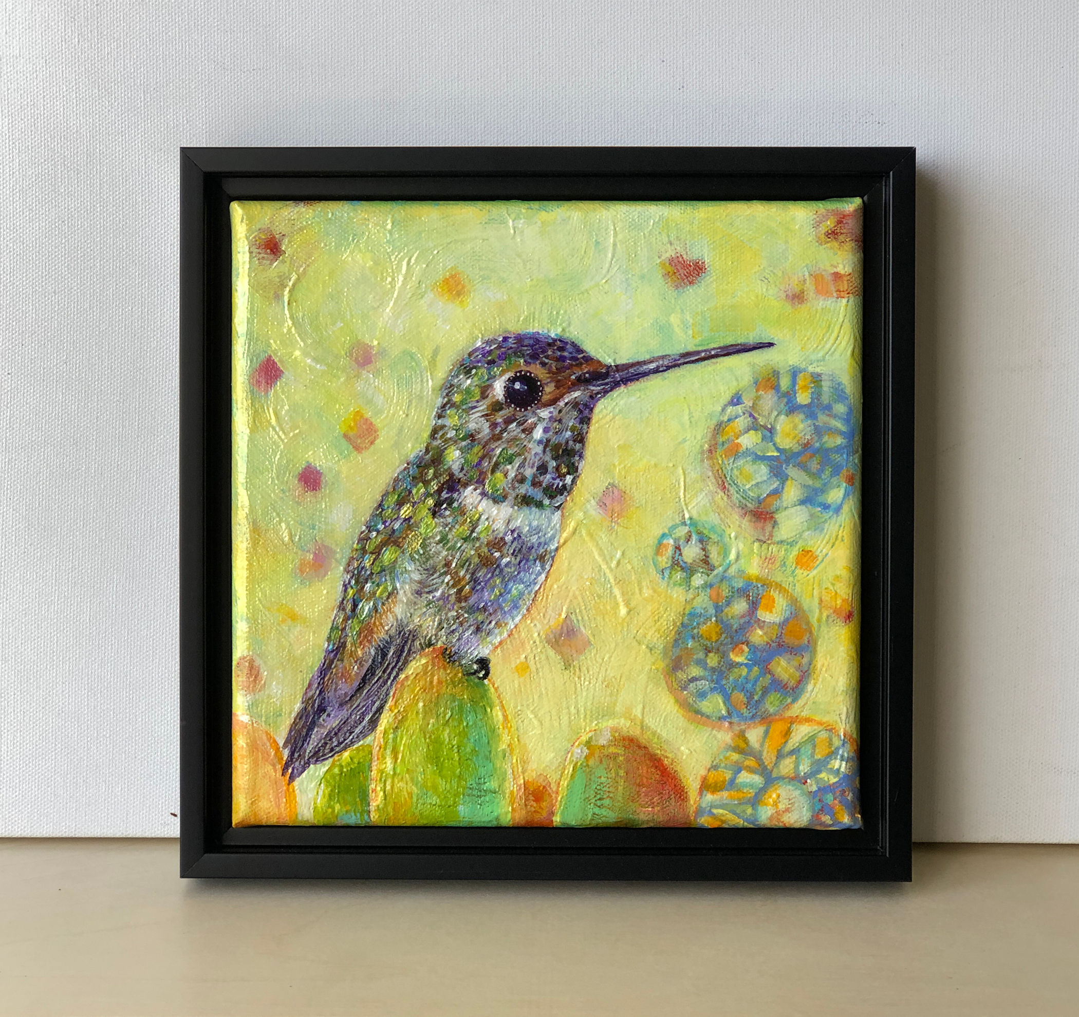 Anna's Hummingbird (Female) - Acrylic on Canvas 8x8