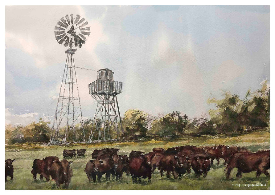 Painting of a Texas Ranch