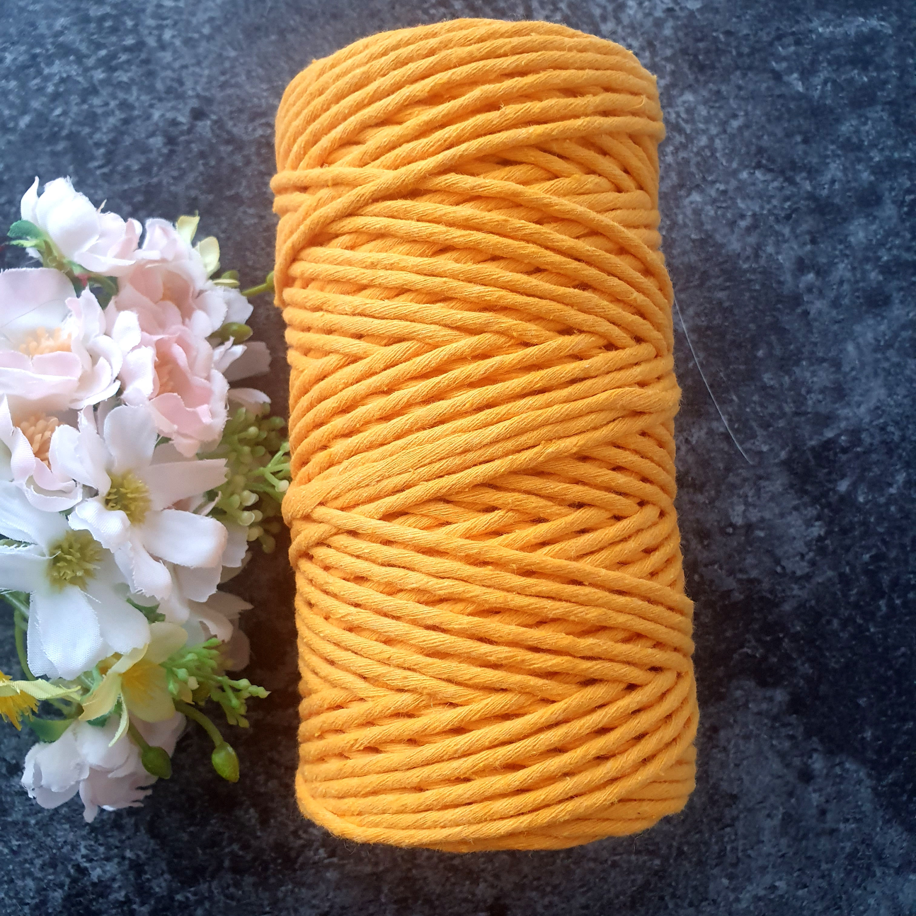 GELB - Makramee Kordel 3mm, 100m