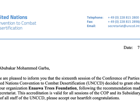 En Aawa Trees Foundation Becomes UNCCD Observer