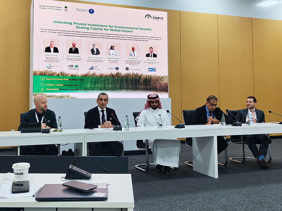 Unlocking Private Investment for Environmental Growth: Scaling Capital for Global Impact. Panel organised by Saudi Environment Fund