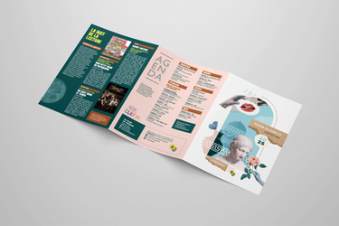 présentation graphique du dépliant A5 3 volets du programme de la saison culturelle
