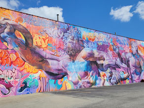 Colorful street art mural in Cincinnati