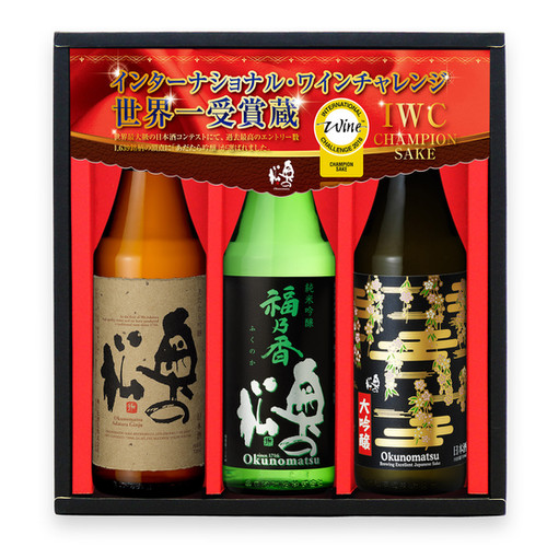ビックチャンク　漆塗り　ノイジー　緑黒　サーフェイスジョー IWCPG（チャンピオン・サケ受賞酒セット3本入） | 奥の松酒造株式会社