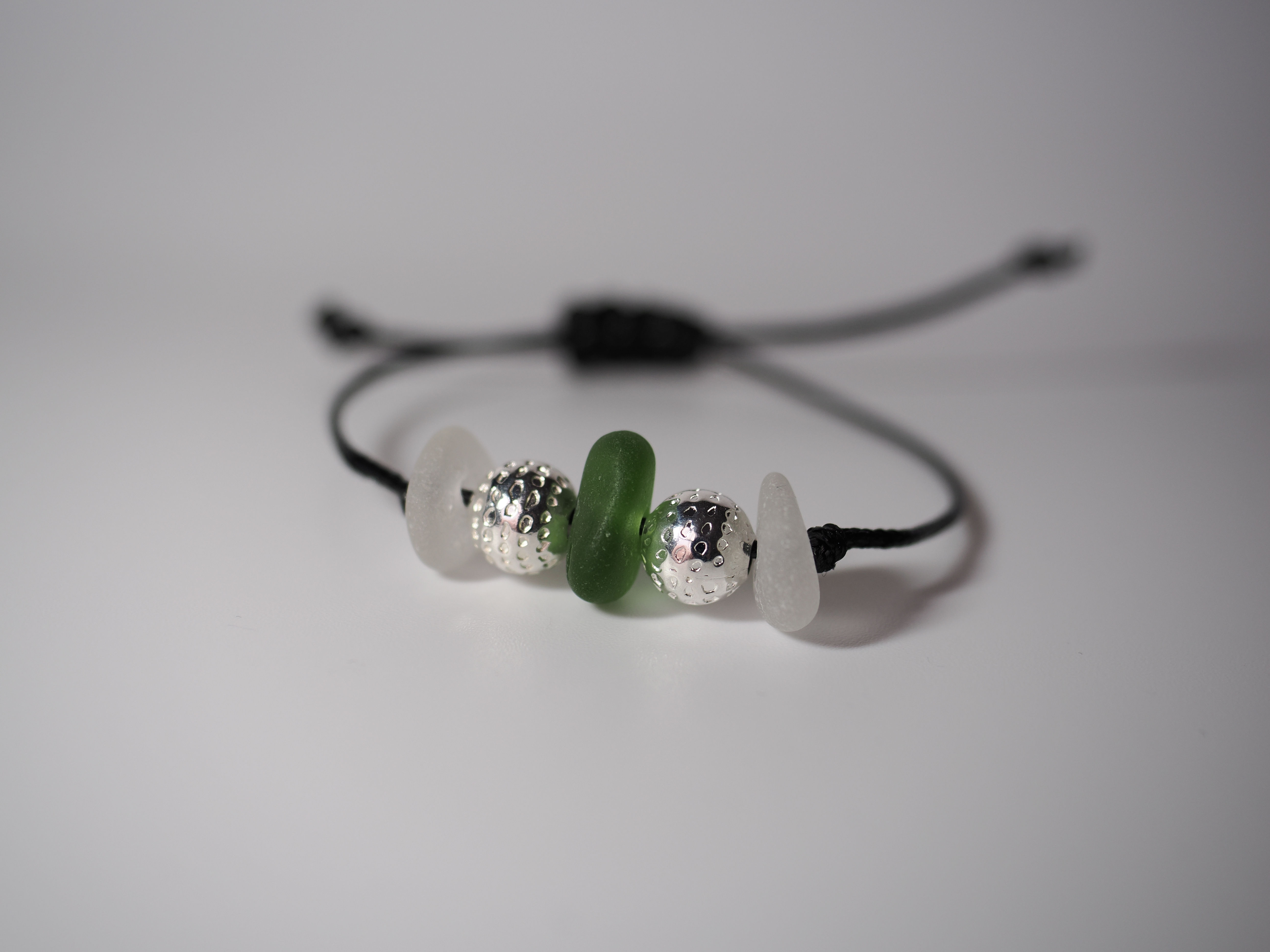 Sea glass macrame bracelets