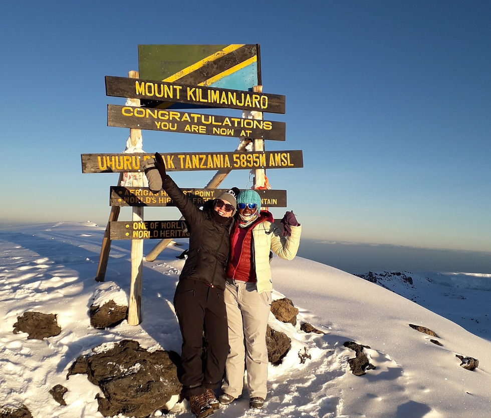Travellers at the Peak of Africa - Uhuru Peak - Kilimanjaro