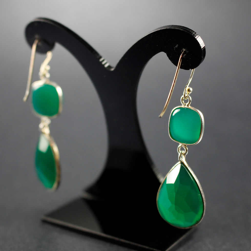 Thumbnail: Green Onyx earrings