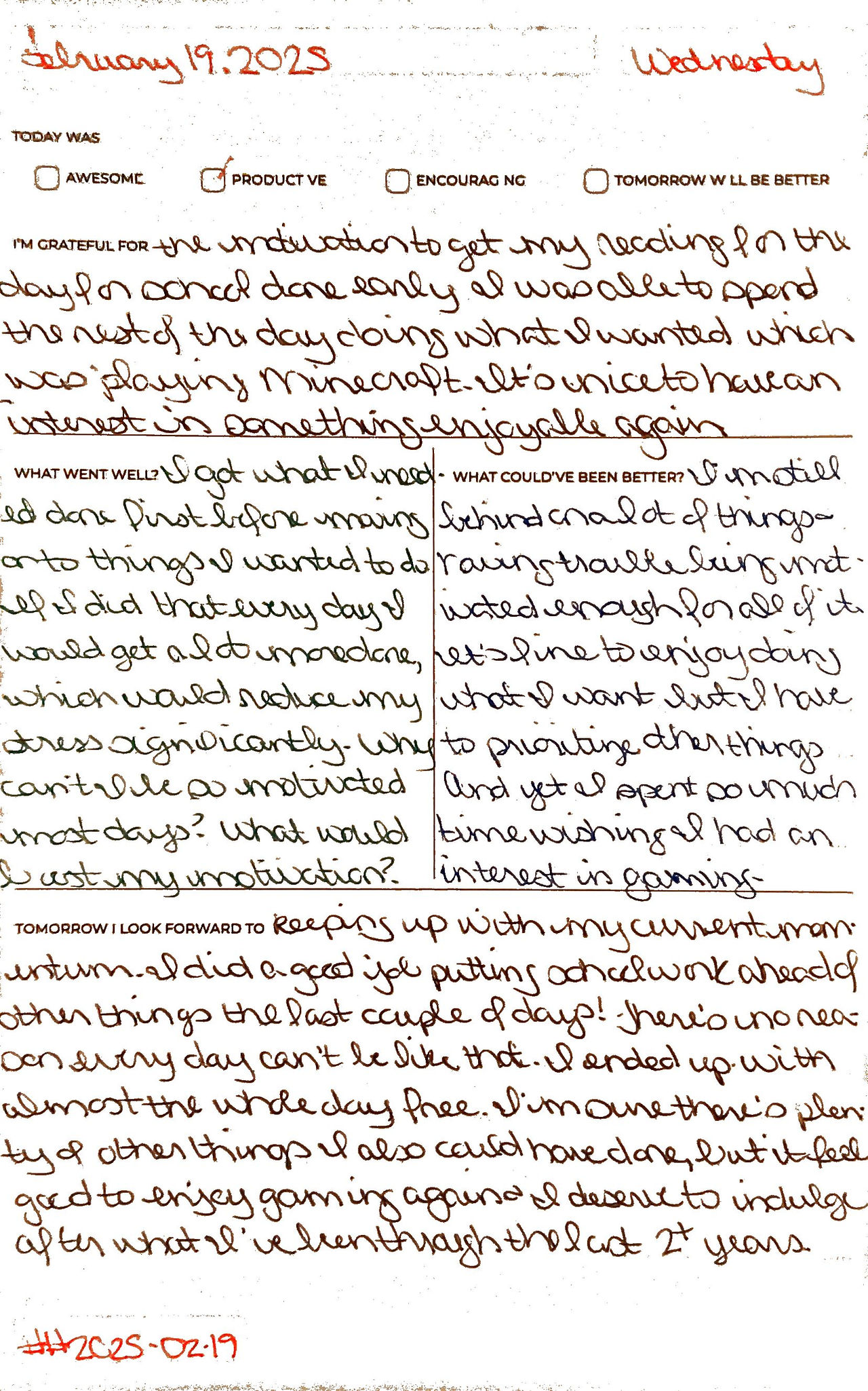 Rocketbook February 19, 2025