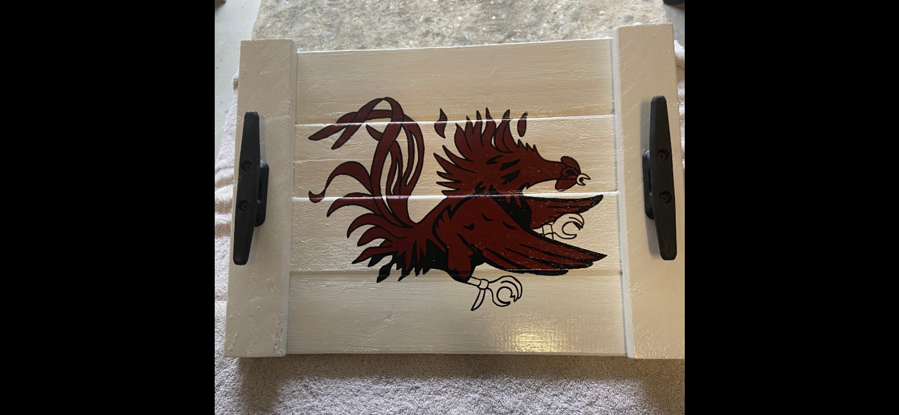 UNIVERISTY of South Carolina Gamecocks handpainted tailgate tray 
