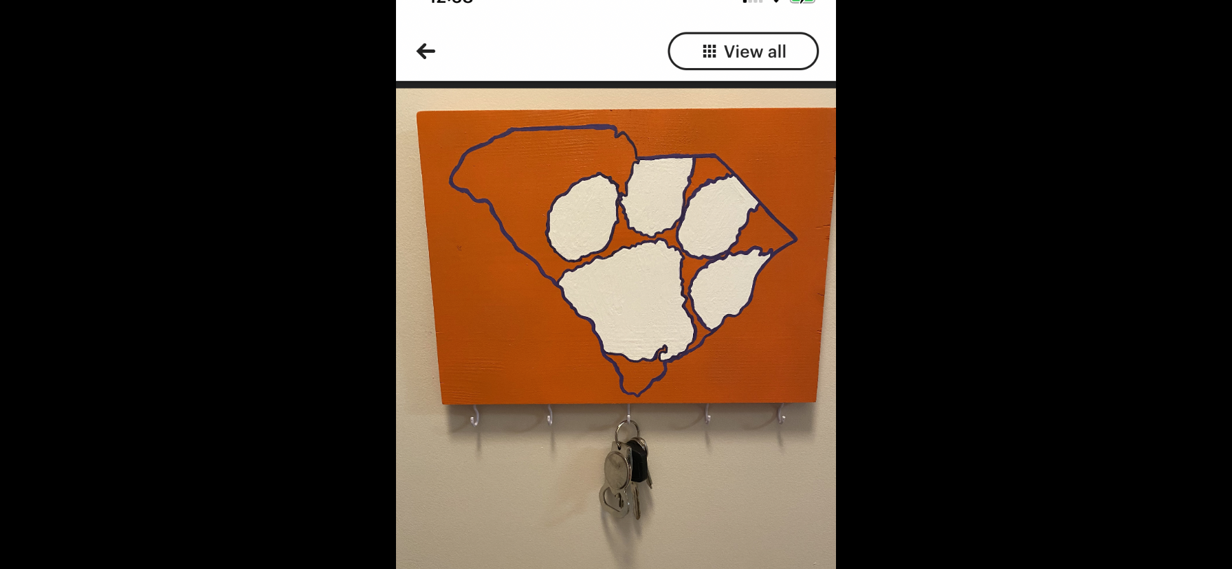 Clemson handpainted Key Holder