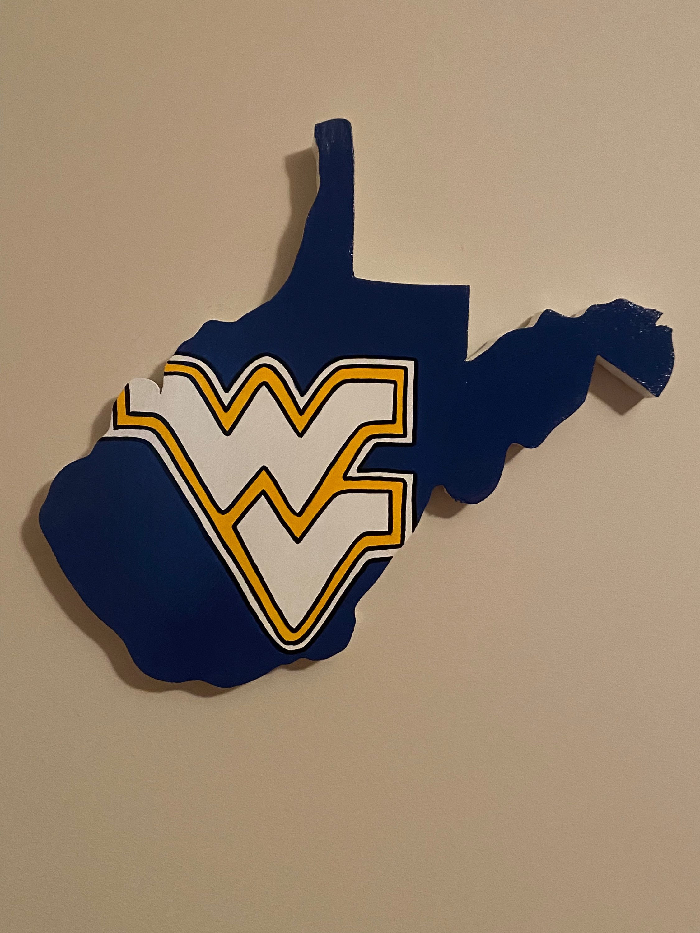 West Virginia wooden state shape cutout
