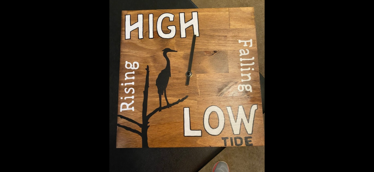 12 x 12 in Tide Clock - heron
