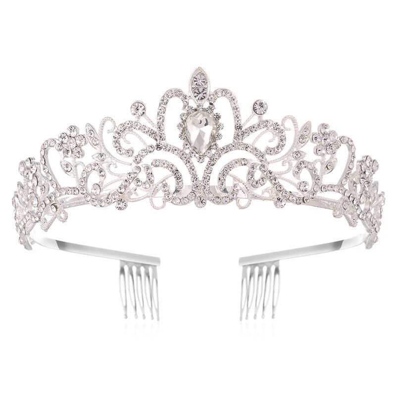 Thumbnail: Colored Crystal Crown for Girls Small Tiaras Headdress Hair Jewelry Bridal 