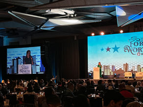 Rebecca Contreras speaking at the 2026 USHCC National Conference in Fort Worth, Texas