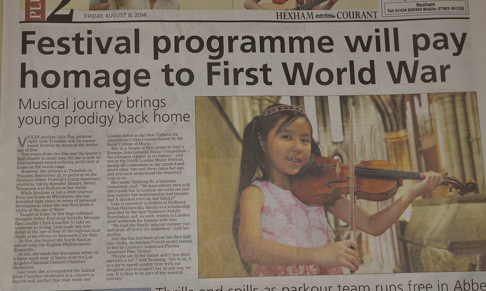 Leia is Being Featured by Hexham Courant Newspaper Ahead of the Recital in Hexam Abbey