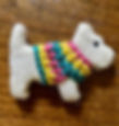 Felted sheep fleece dog in jumper magnet