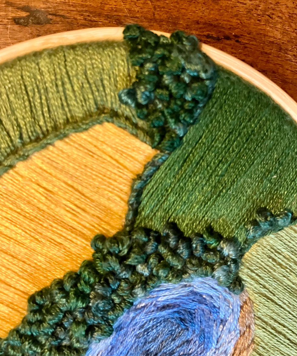 Thumbnail: Bird's eye view embroidery wall art