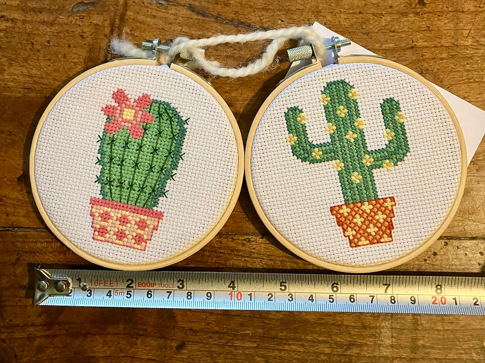 Thumbnail: Cactus cross stitch wall art x2