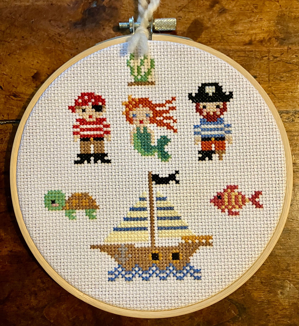 Thumbnail: Pirate cross stitch wall art