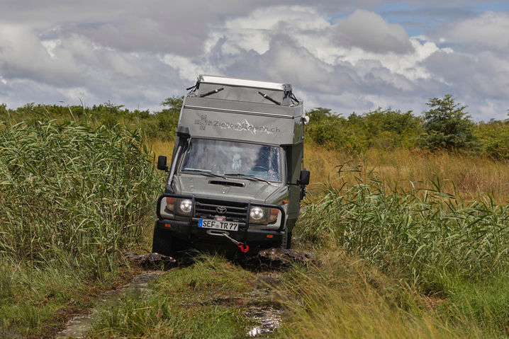 Land Cruiser on offroad trail in Namibia
