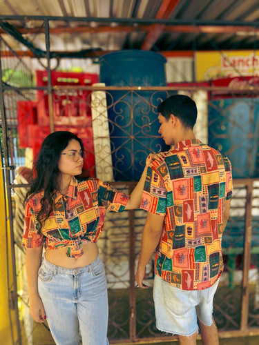 Camisa de botões estampa Regionalidades | Tupana