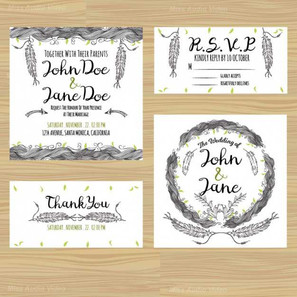 collection-of-wedding-cards-with-hand-dr
