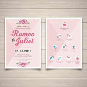 lovely-wedding-program-with-flat-design_