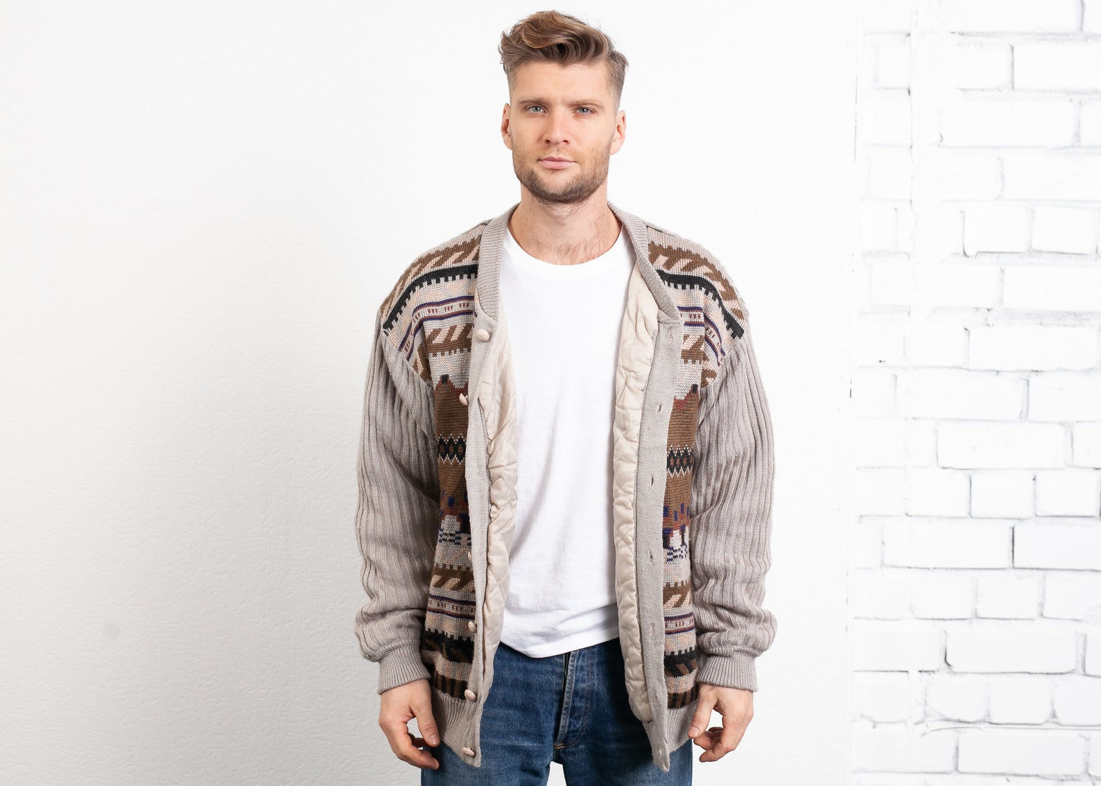90s Knit Bomber Jacket