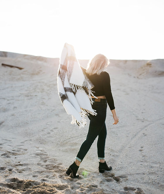 Girl Walking in Desert
