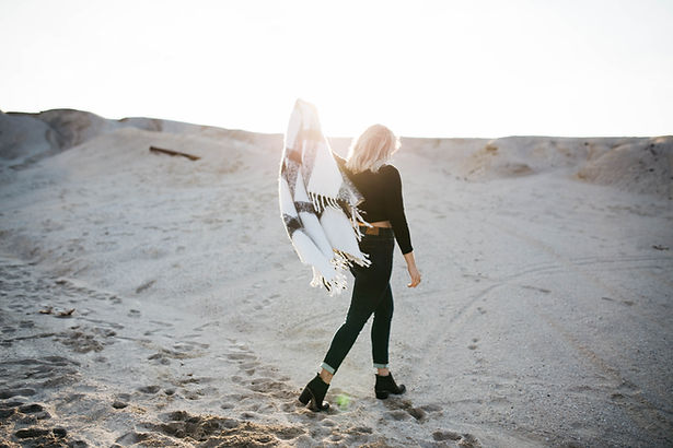Girl Walking in Desert