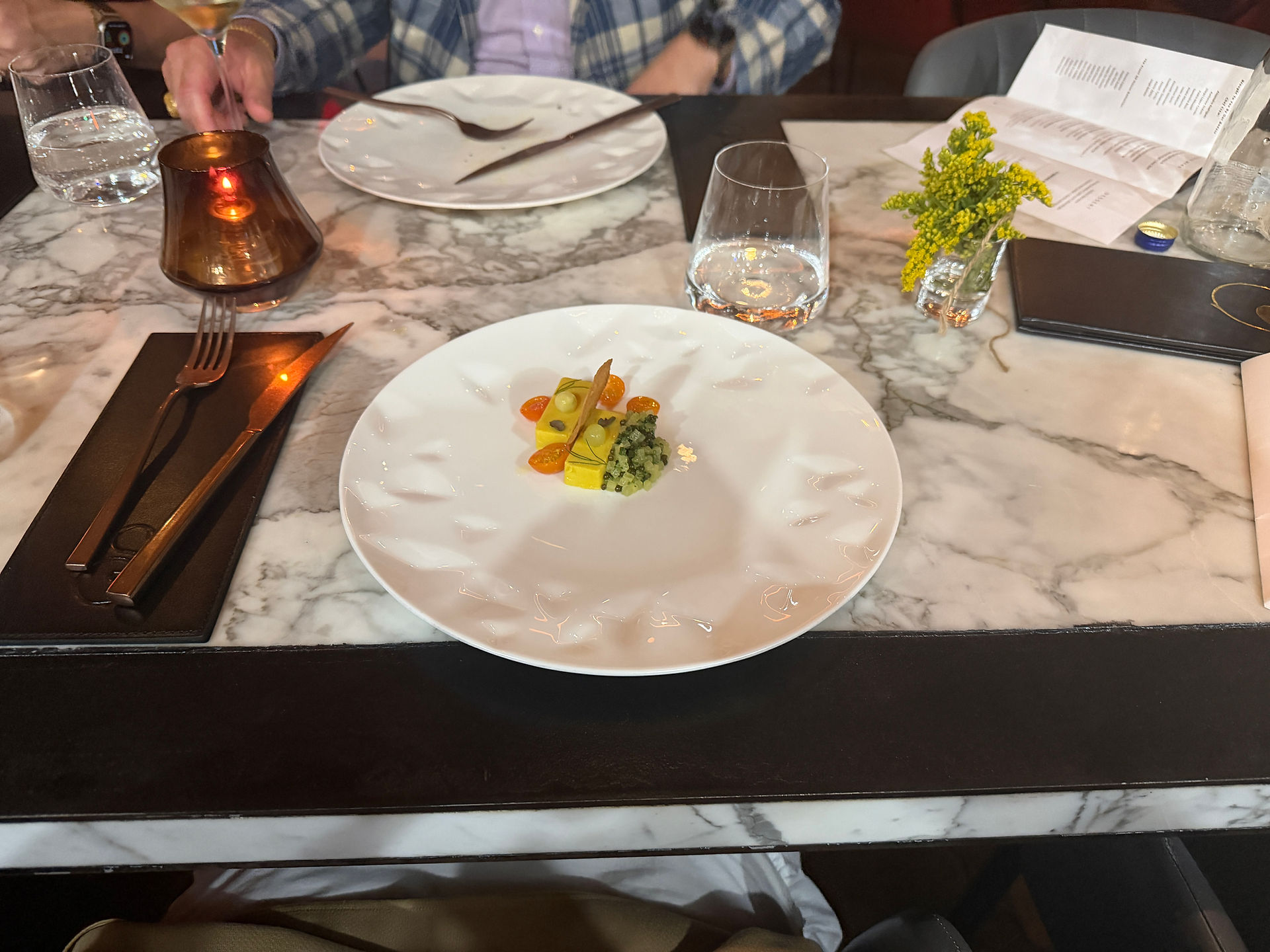 Shiro Dashi Glazed Corn Panna Cotta