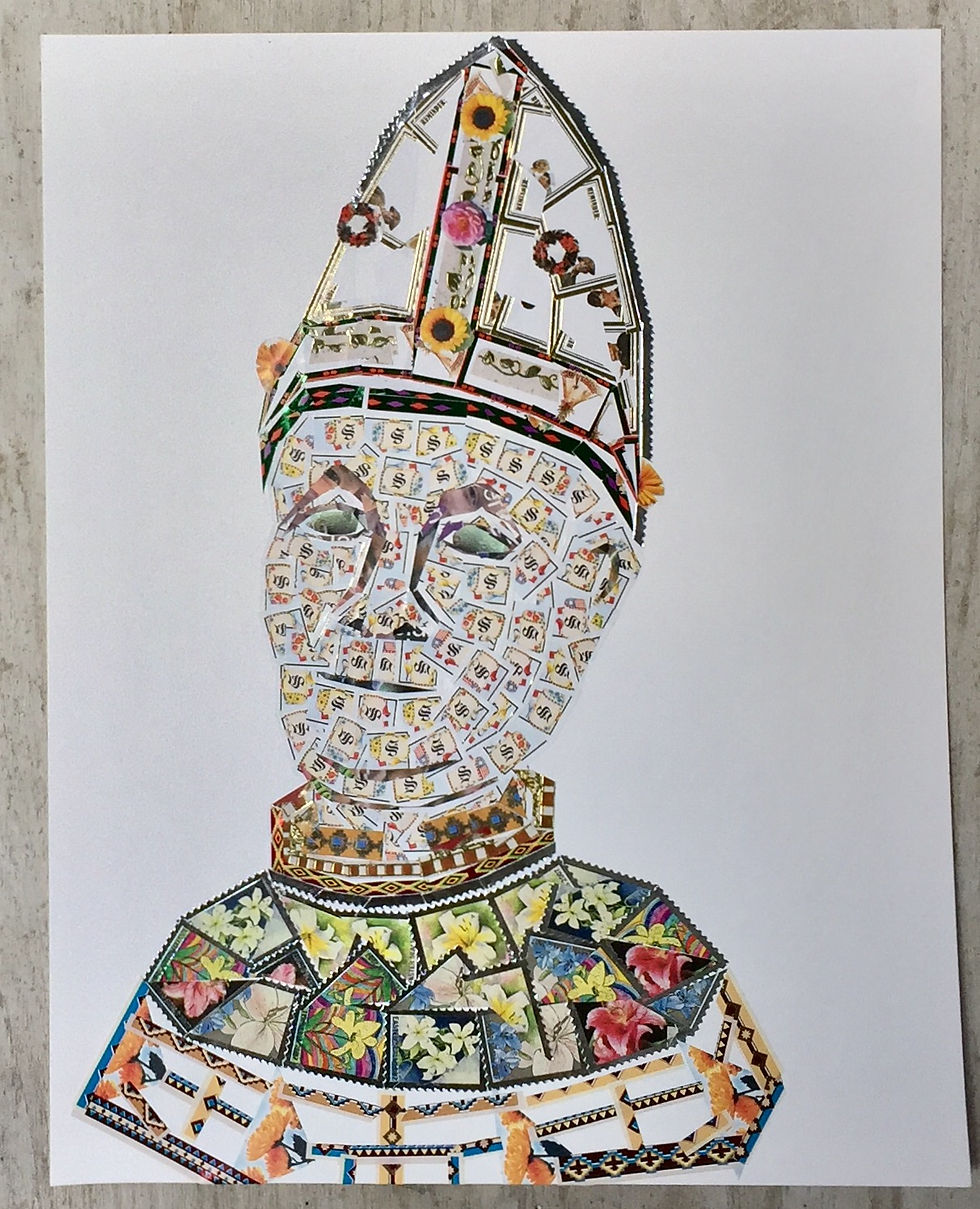 San Giovenale 3, stickers on paper, 11x14 inches, 2017