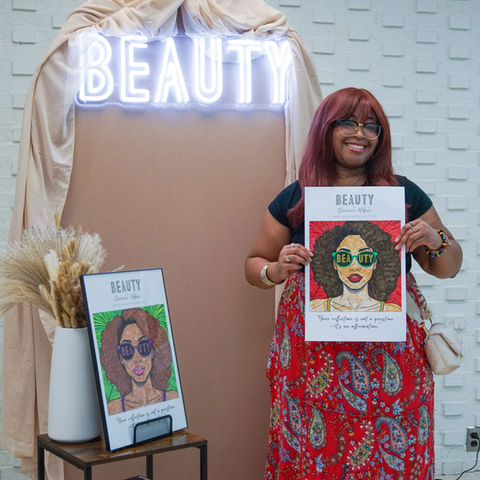 Women and girls participating in Color & Conversation art and affirmation workshop in Baltimore