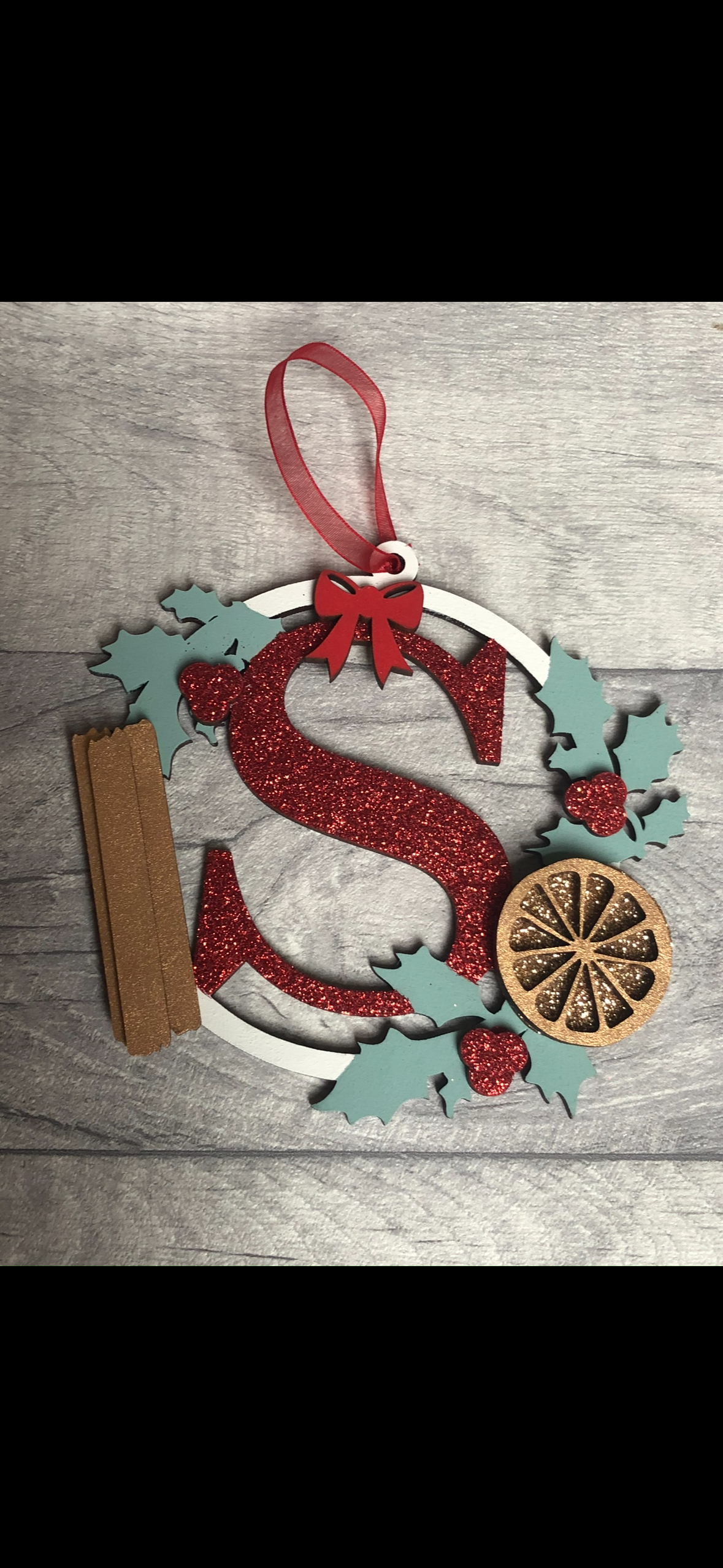 Christmas initial bauble 