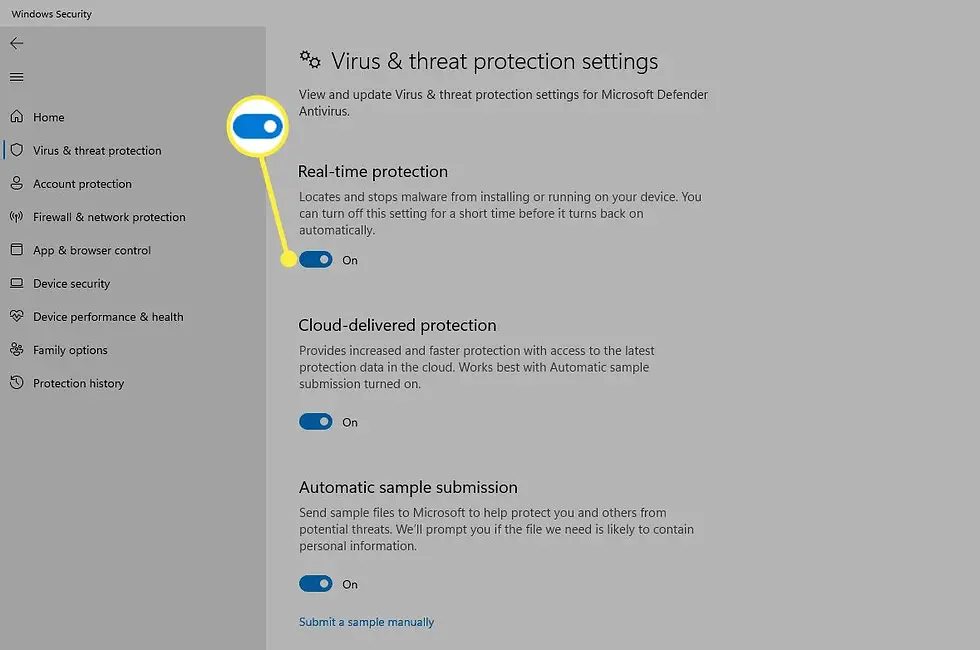 Enable Windows Defender and Firewall on your PC.