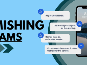 Smishing Scams with examples of red flags.