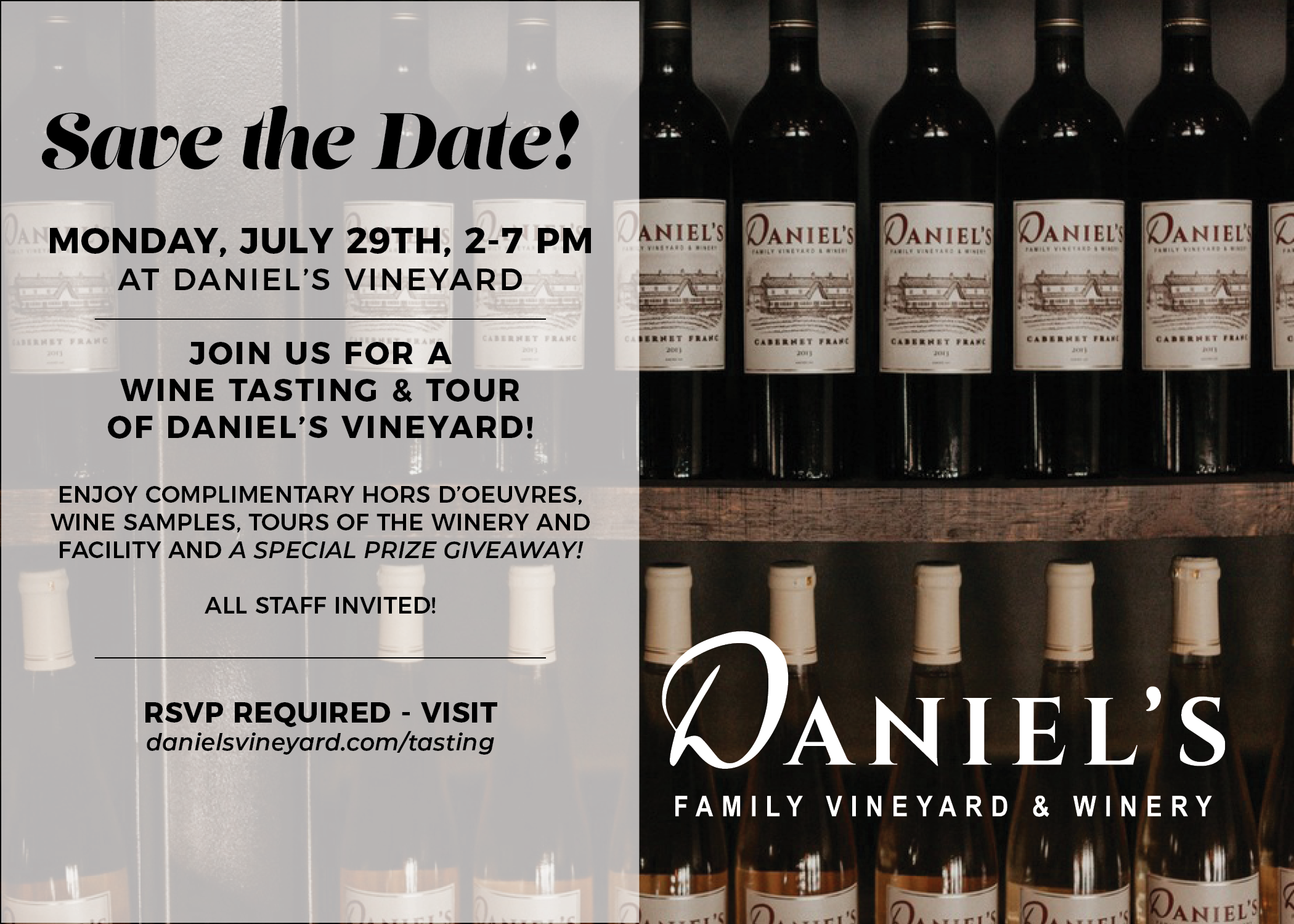 Daniel's Vineyard Tasting & Tour