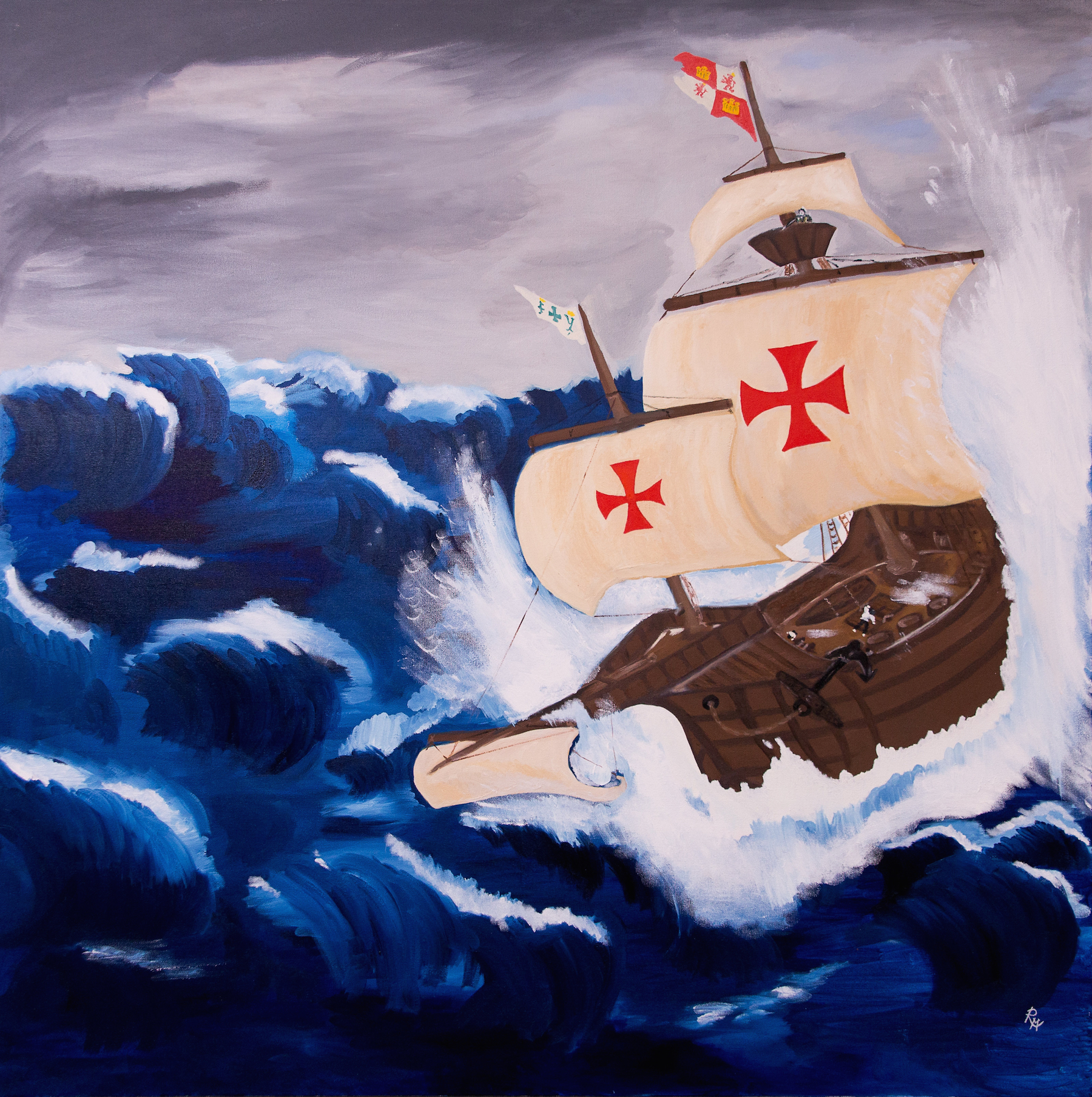 La Santa-Maria in a storm