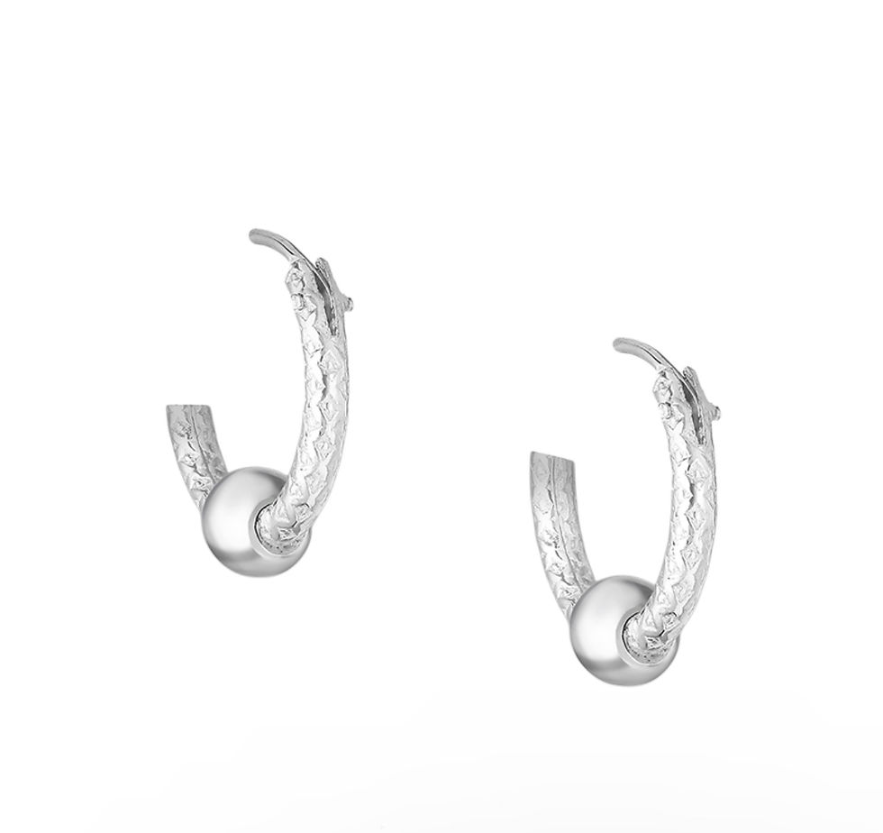 25 Sterling Silver Ball Hoop Earrings