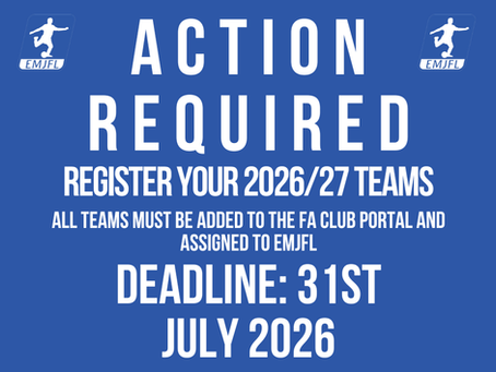ACTION REQUIRED: REGISTER YOUR 2026/27 TEAMS
