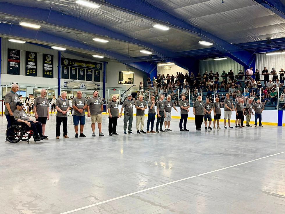 Alumni honour our 1976 Founders Cup Championship team at the 5th Annual Mohawks Alumni Lacrosse Day