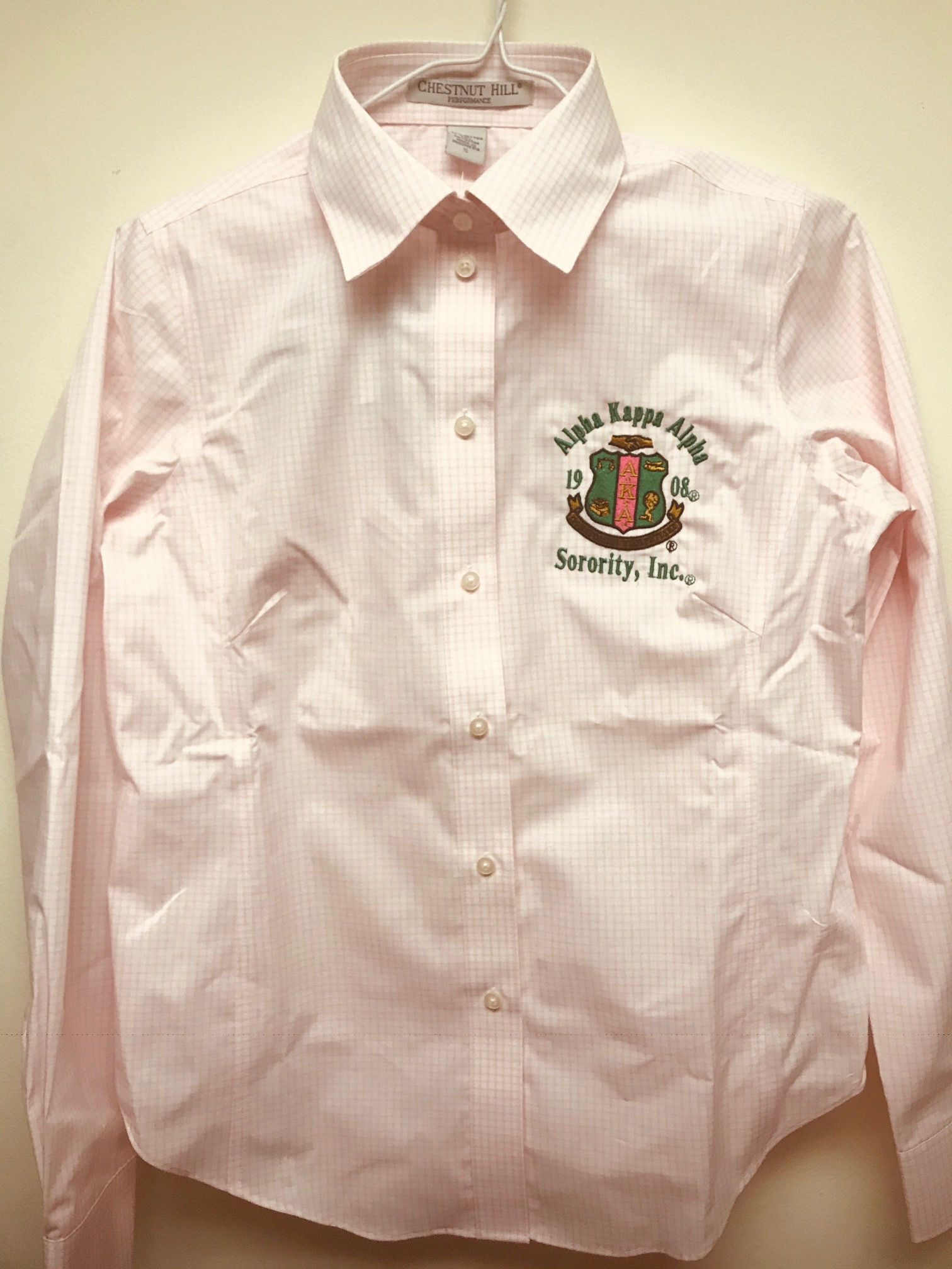 Alpha Kappa Alpha Pink Oxford-Plaid Print