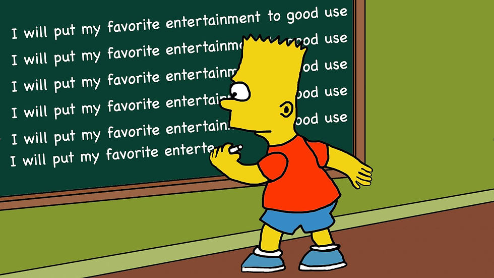 Bart Simpson studying tips